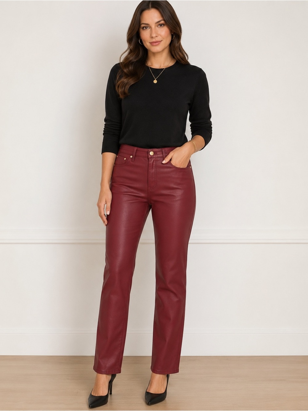 CHICO’s So Slimming Girlfriend Slim Leg Ankle Faux Leather US 18 Tall / 3.5T